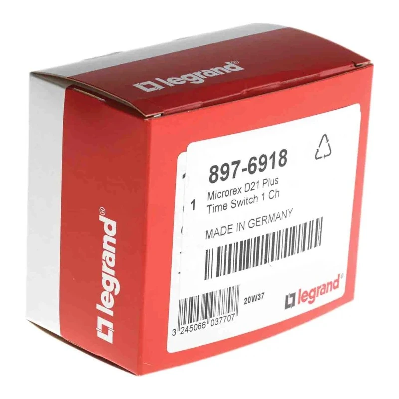 Legrand Digital MicroRex Plus 2 DIN Rail Digital Time Switch, 230V ac Model 6 037 70