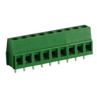 RS PRO PCB Terminal Block, 9-Contact, 5 mm Pitch, 1 Row, 10A, Green, Polyamide Housing 897-0834