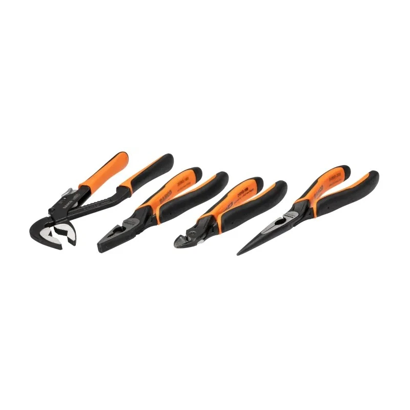 Bahco 4-Piece Plier Set Combination Cutters Long Nose Water Pump Pliers 180mm FF1E4001