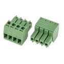 RS PRO Pluggable Terminal Block 4-Contact 3.5 mm Pitch 1 Row Green Polyamide Housing 200V 10A 897-1004