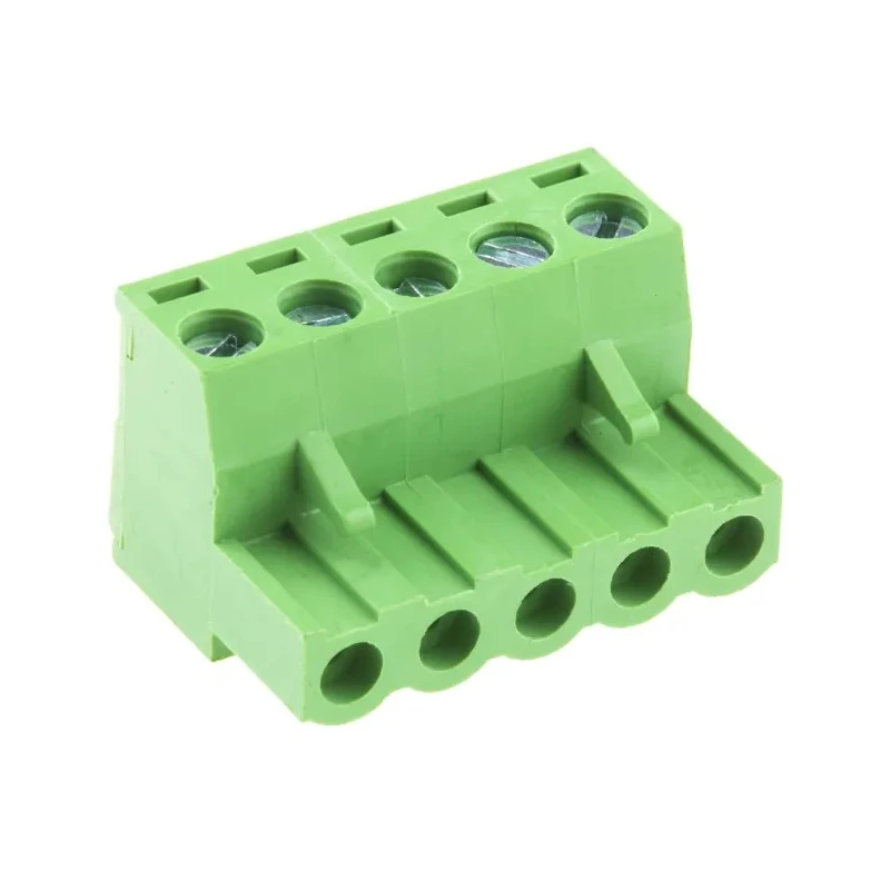 RS PRO Pluggable Terminal Block 5-Contact 5.08 mm Pitch 1 Row, Green Polyamide Housing 300V 15A 897-1225