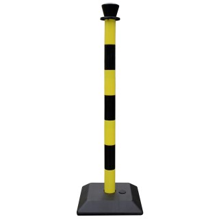 RS PRO Black and Yellow Polyvinyl Chloride Barrier Post 1m Height, 50mm Diameter 898-7194