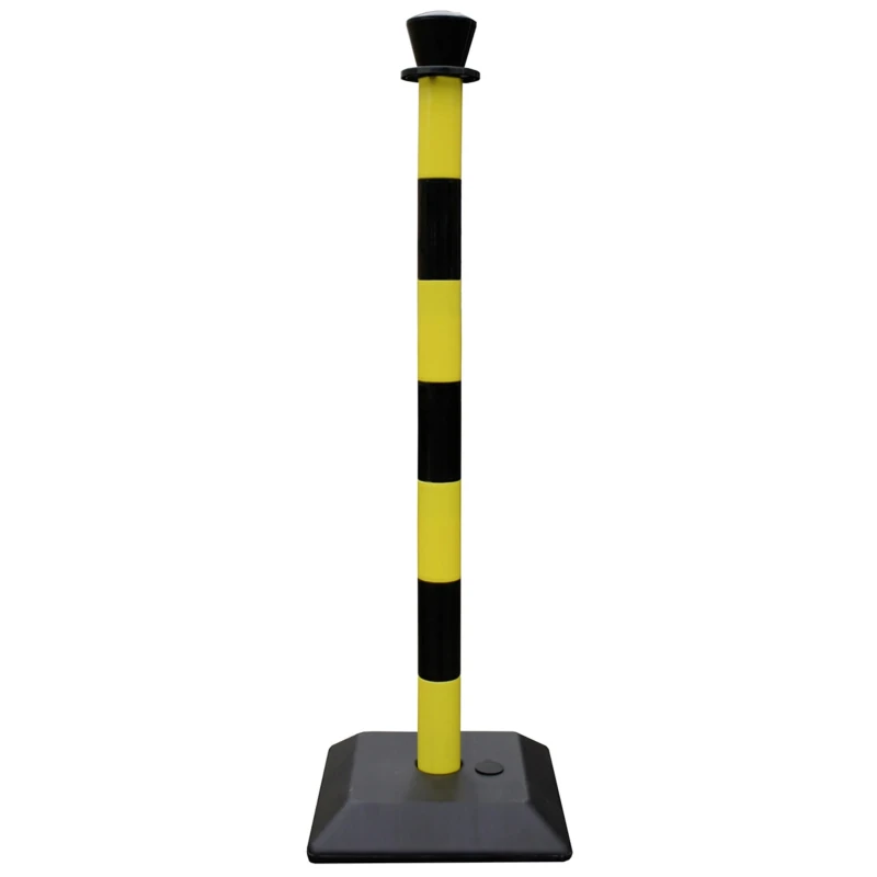 RS PRO Black and Yellow Polyvinyl Chloride Barrier Post 1m Height, 50mm Diameter 898-7194