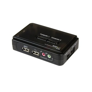 StarTech.com 2 Port 1 Display USB VGA KVM Switch 3.5 mm Stereo Audio 2048 x 1536 Resolution SV211KUSB