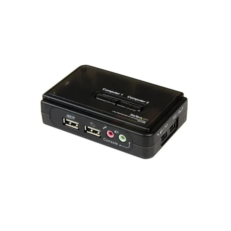 StarTech.com 2 Port 1 Display USB VGA KVM Switch 3.5 mm Stereo Audio 2048 x 1536 Resolution SV211KUSB