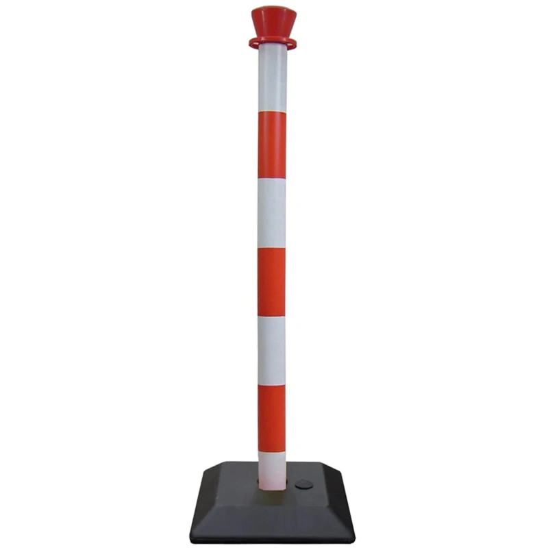 RS PRO Red and White Polyvinyl Chloride Safety Post 1m Height 898-7191