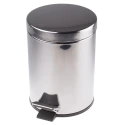 RS PRO 5L Silver Pedal Stainless Steel Waste Bin 898-8311