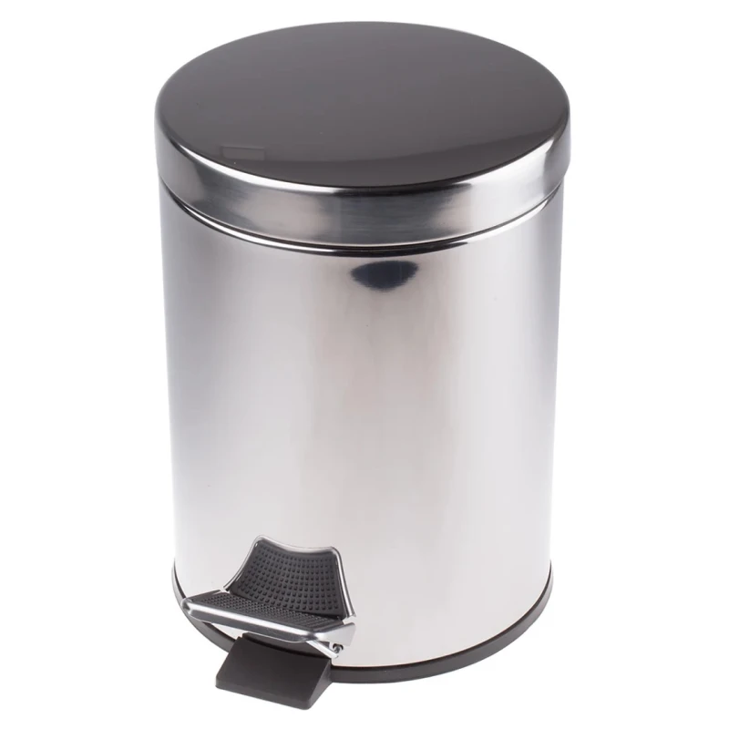 RS PRO 5L Silver Pedal Stainless Steel Waste Bin 898-8311