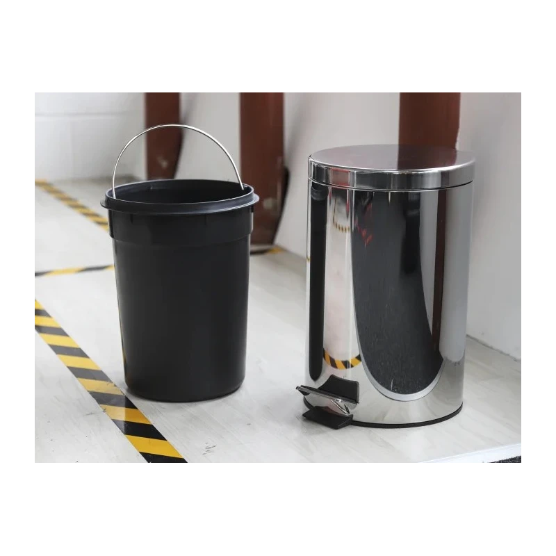 RS PRO 12L Silver Pedal Stainless Steel Waste Bin Model 898-8315