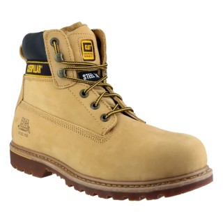 CAT Holton Honey Steel Toe Capped Men's Safety Boots Size UK 10 EU 44 Heat Resistant SRC Slip Resistant Rubber Sole P708215