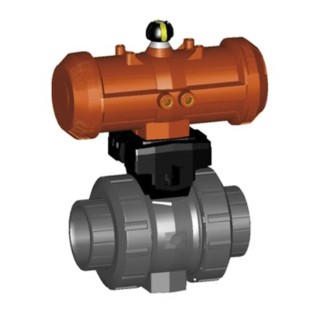 Georg Fischer Ball Type Pneumatic Actuated Valve 3/4 in, 10 Bar, PVC Ball Valve with Pneumatic Actuator 199234124