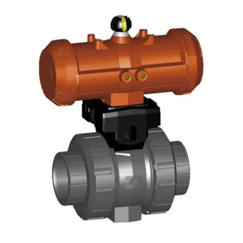 Georg Fischer Ball Type Pneumatic Actuated Valve 3/4 in, 10 Bar, PVC Ball Valve with Pneumatic Actuator 199234124