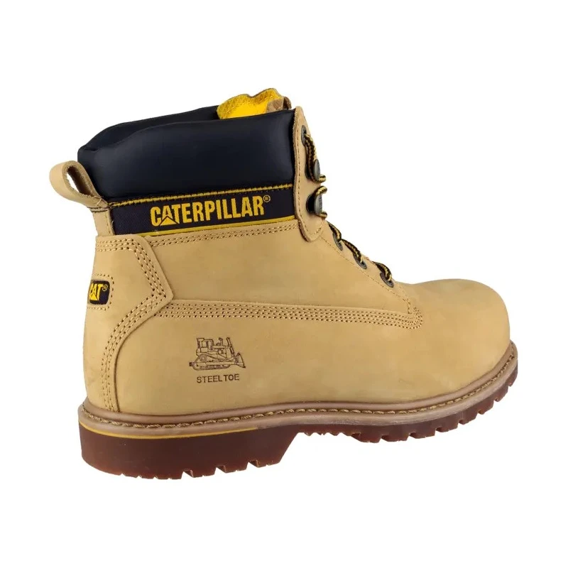 CAT Honey Nubuck Leather Men's Steel Toe Capped Safety Boots Lace Up Size UK 11 EU 46 SRC Slip Resistance Heat P708215
