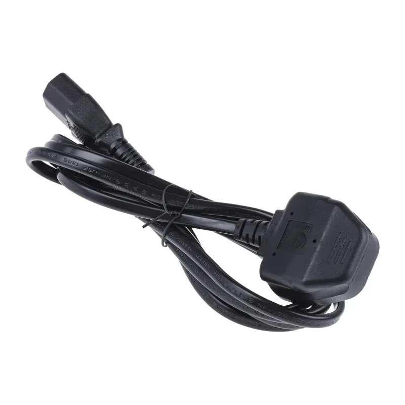RS PRO Power Cord IEC C17 to BS1363, 2 m Length, 250 V, 6 A, Black PVC BS1363
