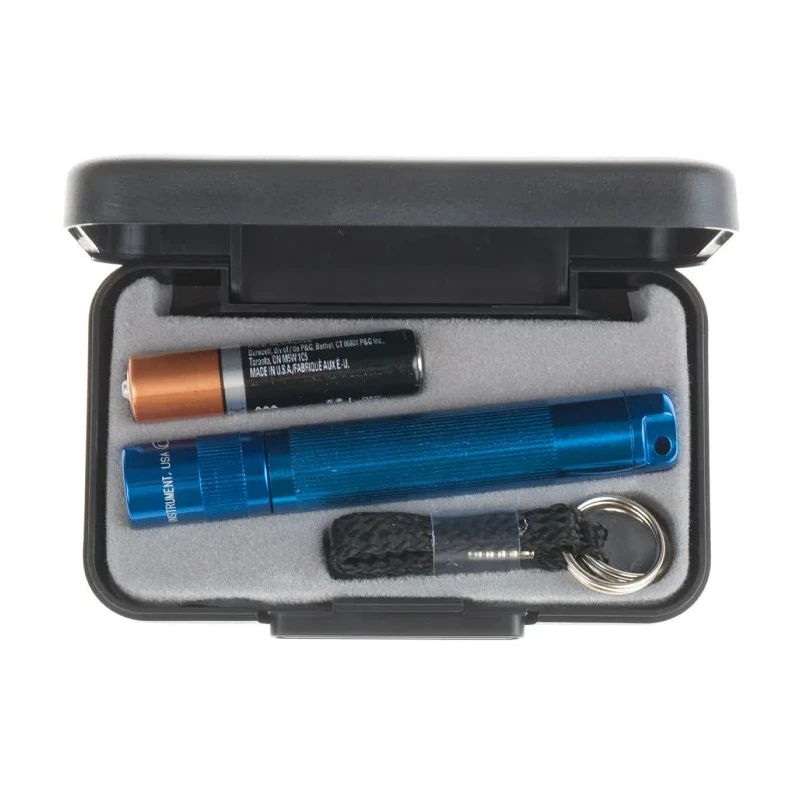 Maglite Solitaire LED Keyring Torch Blue 37 Lumens, Spot and Flood Beam, Aircraft Aluminium 81mm SJ3A112
