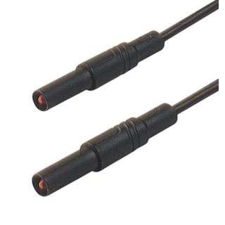 Hirschmann Test & Measurement Connector Test Lead 16A, 1000 V AC/DC, Black, 1 m Lead Length 934174100