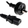 RS PRO IEC C17 to AS/NZS 3112 Power Cord 2 m Black PVC 250V 10A 901-0750