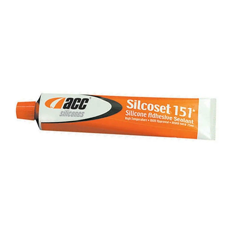 Acc Silicones Silcoset 151 White High-Temperature Silicone Sealant Liquid 75 ml Tube 740010635