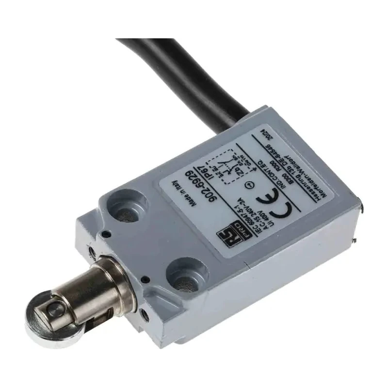 RS PRO Roller Plunger Limit Switch 1 NO/1 NC Die Cast Zinc Housing IP67 240V AC 5A IP67