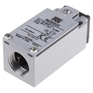 RS PRO Plunger Limit Switch, 1 NO/1 NC, Zinc Alloy Housing, IP66, 400V AC, 10A IP66