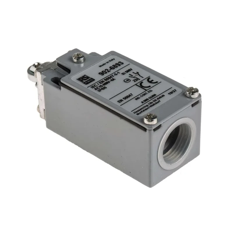 RS PRO Roller Plunger Limit Switch, 1 NO/1 NC, IP66 Zinc Alloy Housing, 400V AC, 10A IP66