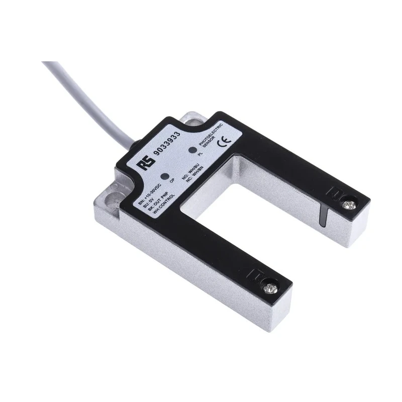 RS PRO Fork Style Through Beam Photoelectric Sensor 30 mm Detection Range PNP NO Output IP67 30V 15mA 1ms Response 903-3933