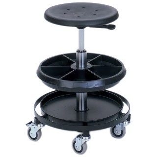 Bott 3 Tread Polyurethane Mobile Stool 770mm Platform Height, Black 88601002