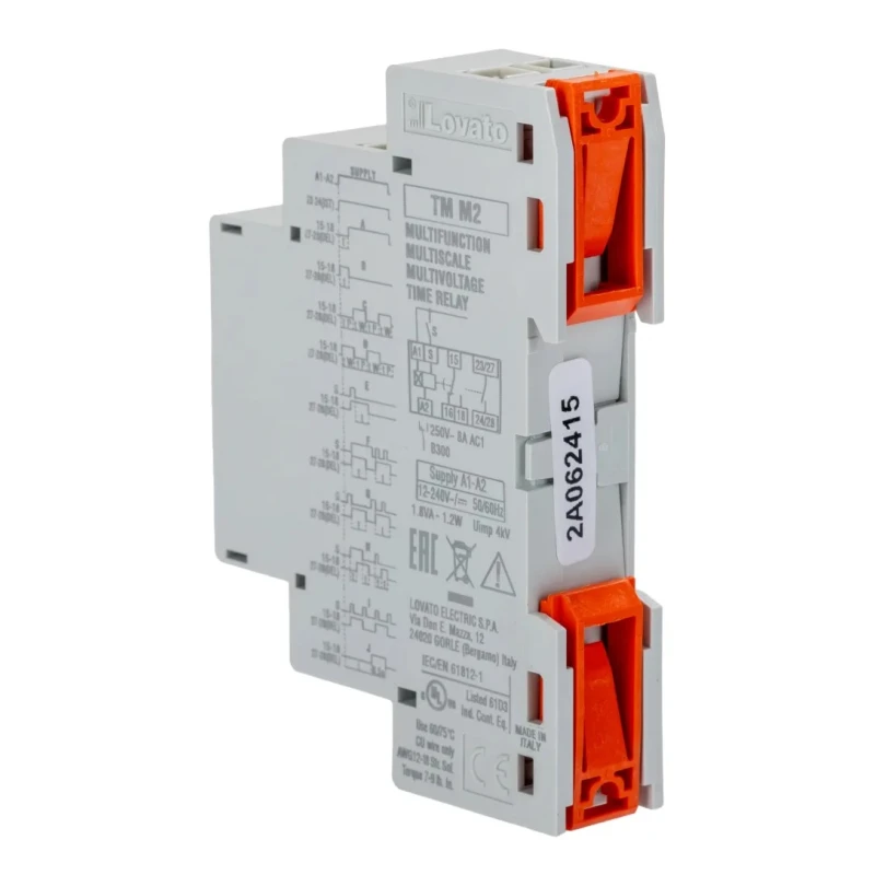 RS PRO DIN Rail Timer Relay, Multifunction, 3-Contact, 12 to 240 V AC/DC, 0.1 s to 10 Days, Screw Terminal, TM Series TMM2