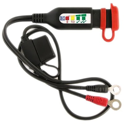 TecMate 12V Lead Acid Battery Tester with LED Charge Monitor and SAE Charge Port O124