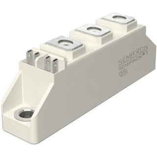 Semikron Danfoss Diode/Thyristor Module SCR 1600 V, 55 A 100 mA 1.5 kA 1.75 V SKKH 58/16 E