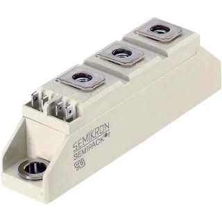 Semikron Danfoss Dual Thyristor Module 1800 V 106 A 150 mA 22 kA 1.5 V SKKT 106/18 E