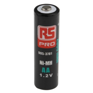 RS PRO Rechargeable AA Nickel Metal Hydride Battery 1.2 V 2 Ah Pack of 8 905-3781