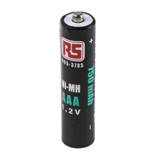 RS PRO Nickel Metal Hydride Rechargeable AAA Battery, 750 mAh, 1.2 V 905-3785
