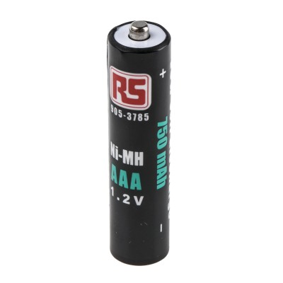 RS PRO Nickel Metal Hydride Rechargeable AAA Battery, 750 mAh, 1.2 V 905-3785