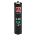 RS PRO Nickel Metal Hydride Rechargeable AAA Battery 1.2 V 750 mAh 44.5 x 10.5 mm 12.5 g 905-3794