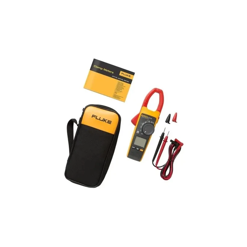 Fluke 374 FC AC/DC Clamp Meter, True RMS, 600 A DC, 2.5 kA AC, 600 V DC, 1000 V AC, CAT III CAT IV, AA Battery FLUKE-374 FC