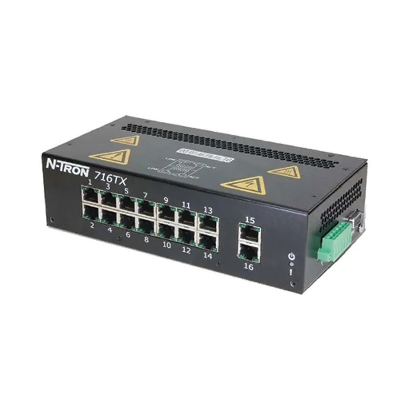N-Tron Managed Industrial Ethernet Switch 16 Ports, 100Base-TX, Rugged Metal Enclosure 716TX