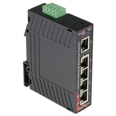 N-Tron Industrial Unmanaged 5-Port Power Over Ethernet Switch for Rack Mount SL-5ES-1