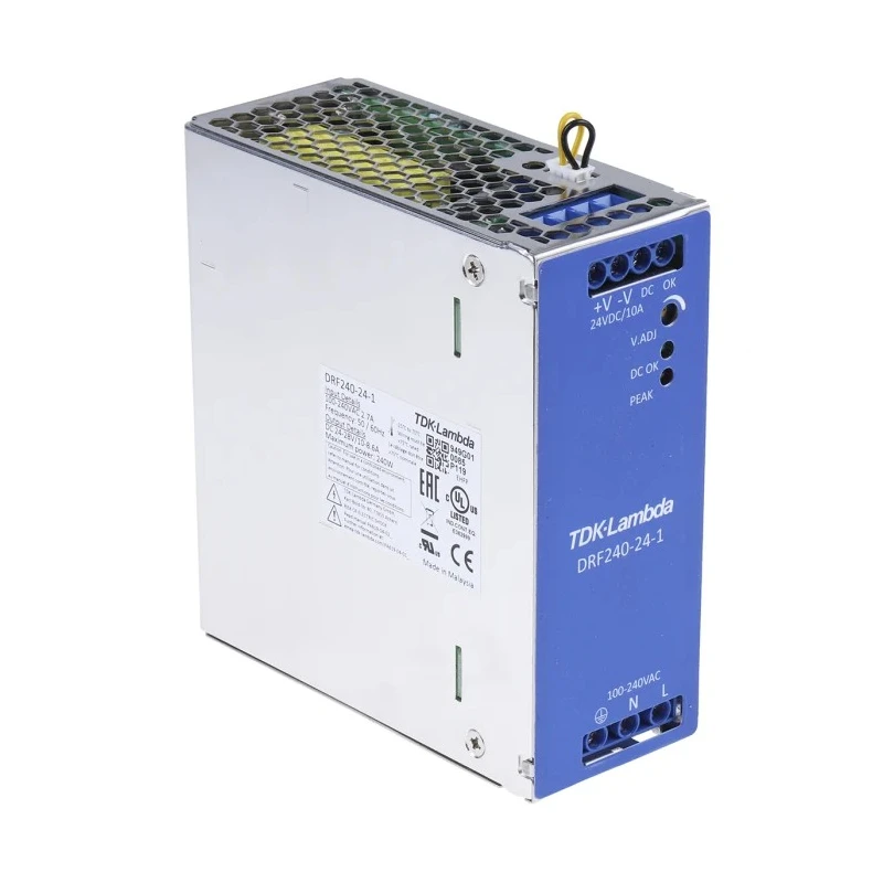 TDK-Lambda DRF Switched Mode DIN Rail Power Supply 85-264V AC Input 28V DC Output 10A 240W DRF-240-24-1