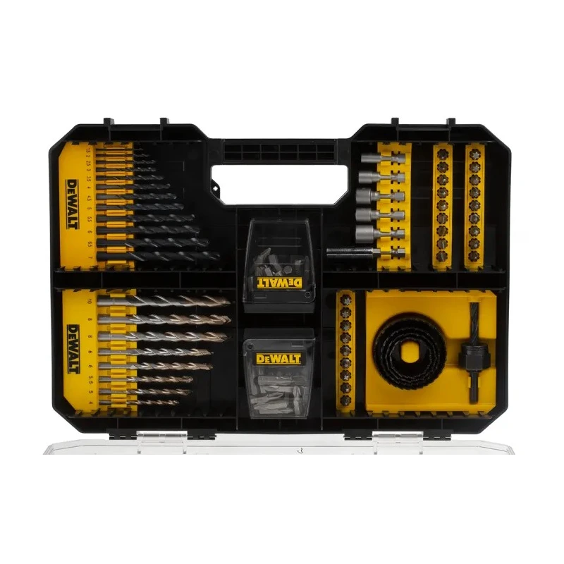 DeWALT 100-Piece High-Speed Steel Multi-Material Twist Drill and Screwdriver Bit Set, 1.5 mm Min to 10 mm Max DT71569-QZ