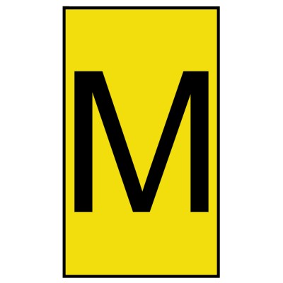 HellermannTyton Ovalgrip Slide-On Cable Marker Black, Pre-printed "M", 1.7 mm to 3.6 mm Cable Diameter 901-10666 906-4860-YE