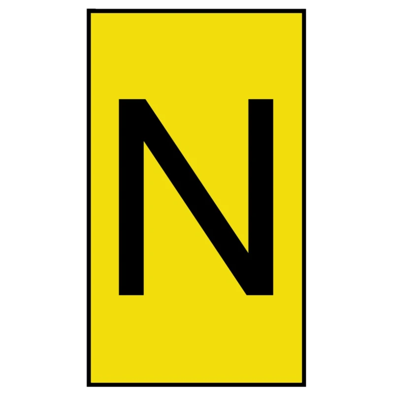 HellermannTyton Ovalgrip Slide-On Cable Marker Black Pre-Printed N for 1.7 to 3.6 mm Cable Yellow 901-10667 906-4864-YE