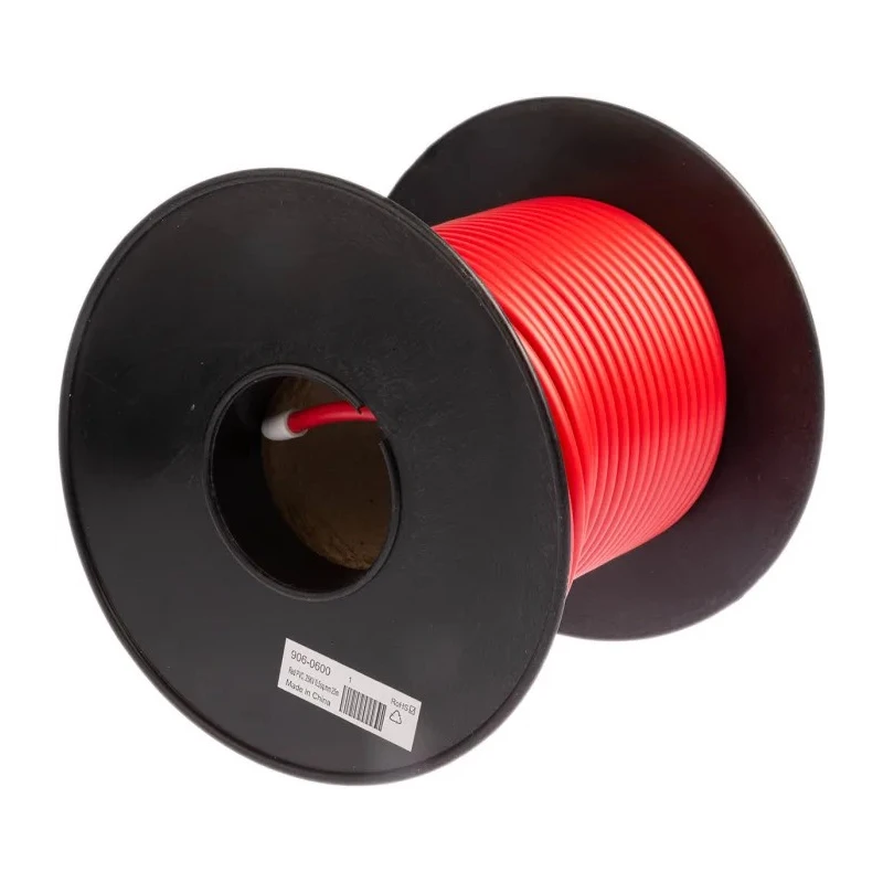 RS PRO Red 0.5 mm² Single Core Hook Up Wire, 15 AWG, 7/0.3 mm Strands, 25 m Length, Polyethylene Jacket 906-0600