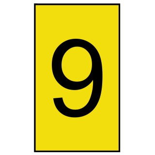 HellermannTyton Clip-On Pre-Printed Cable Marker Black Legend "9" Yellow Marker HO50 1.7mm to 3.6mm 