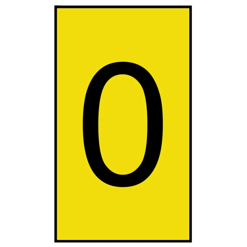 HellermannTyton Ovalgrip Slide-On Cable Marker Pre-Printed 0, Yellow Marker, Black Legend, 1.7-3.6 mm 901-10695 906-4968-YE