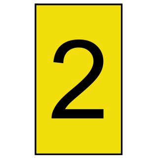 HellermannTyton Ovalgrip Slide-On Pre-Printed Cable Marker Black Legend "2" Yellow Marker 3.6 mm Max 901-10697 906-4965-YE