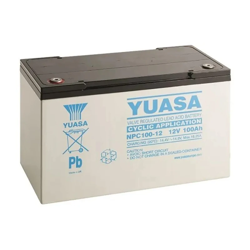 Yuasa 12 V Sealed Lead Acid Battery 100 Ah AGM Valve-Regulated Rechargeable Battery NPC100-12
