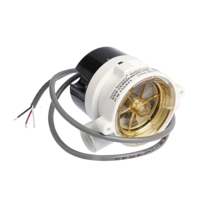 Gems Sensors RFO Series Rotor Flow Sensor Female NPT 1/2 in, 3/4 in, 1 in, 9/16 in Polypropylene Body 5gal/min 82°C 155421