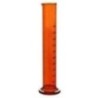 Amber Color Measuring Cylinder With Pour Out