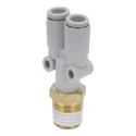 SMC Pneumatic Fitting Brass (Electroless Nickel Plated) POM Nitrile Rubber (NBR) 304 Stainless Steel Polybutylene KQ2U06-02AS